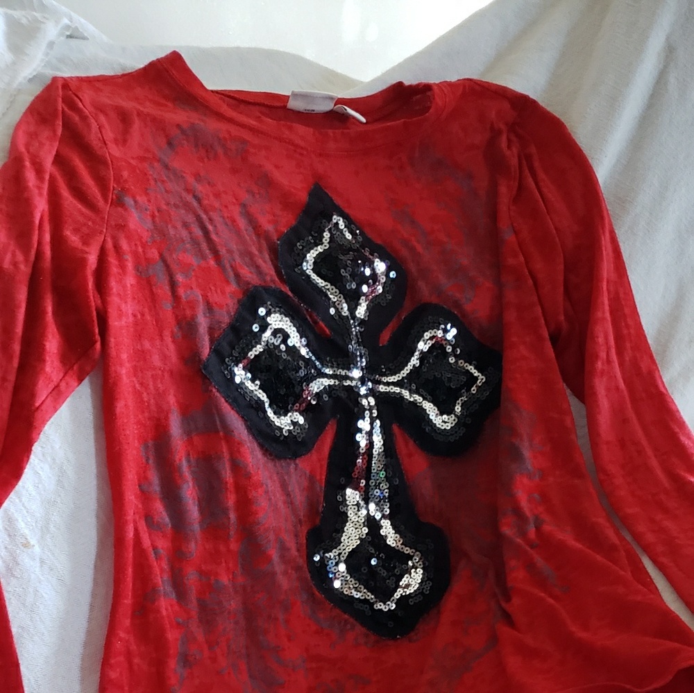 Cato sequin cross shirt